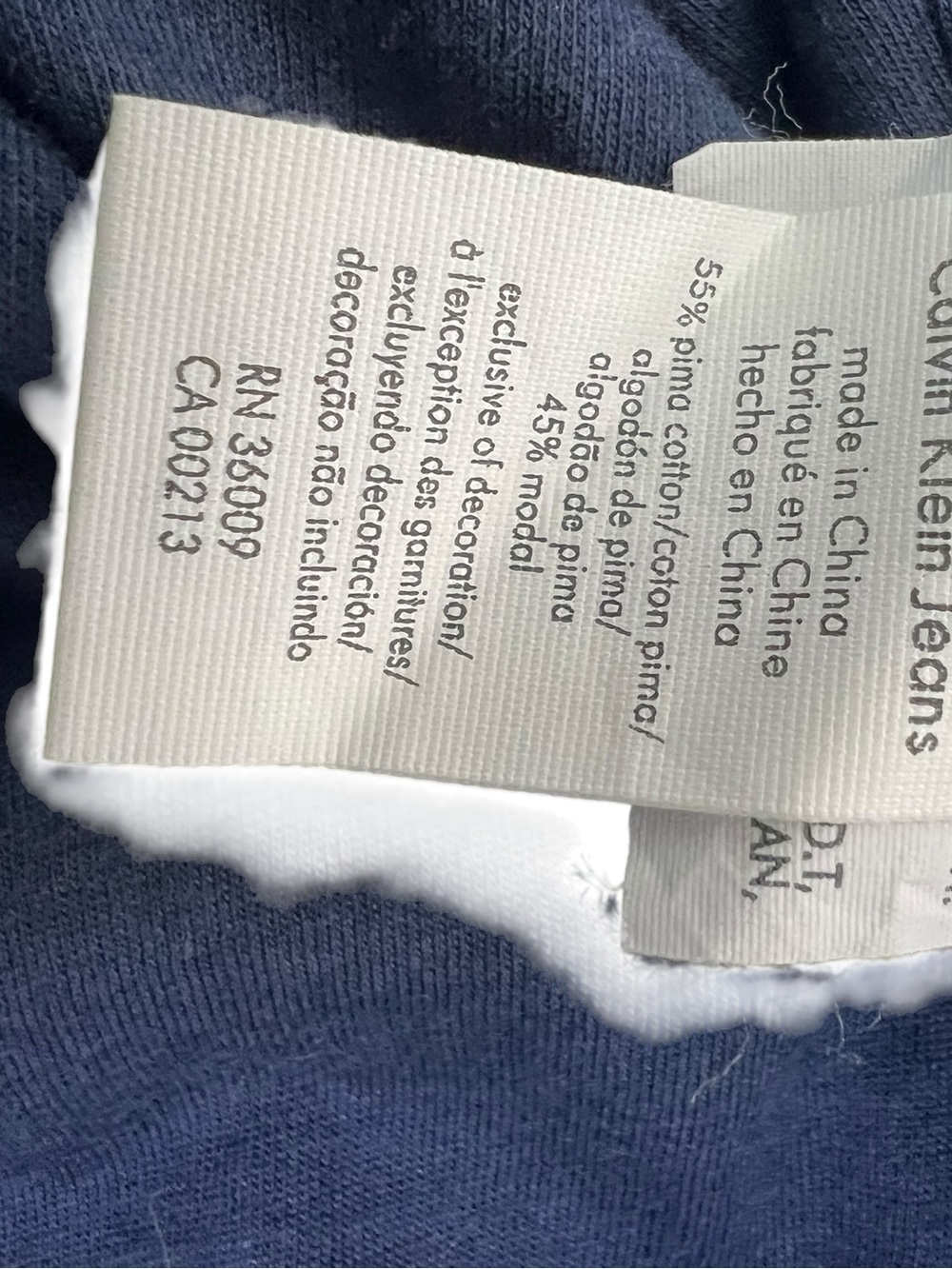 Calvin Klein Jeans Dark Blue Tie Back Dolman Tee Size Medium NWT - Picture 9 of 9